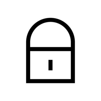 A linear graphic depicting a closed padlock, symbolizing security or lock. vector