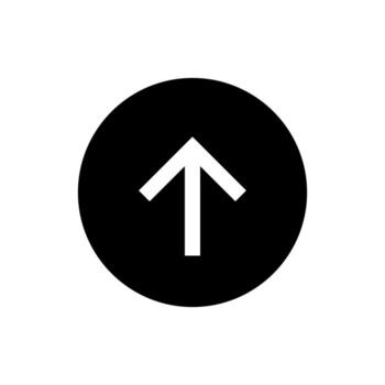 un sencillo lleno icono de un arriba flecha, representando archivo subir. vector