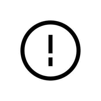 A linear graphic of an exclamation mark, indicating a warning or alert. vector