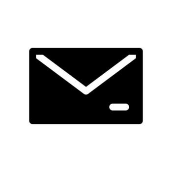 A filled graphic of a mail envelope for messages or digital communication. vector