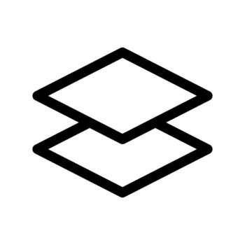 A simple line icon of stacked items, symbolizing a data stack or organized pile. vector