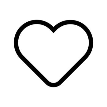 An outline symbol of a heart shape, representing like or favorite vector