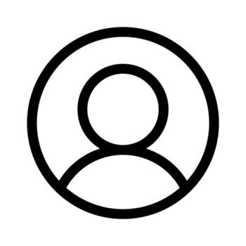 A simple line icon of a single person, representing a specific user. vector