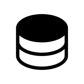 un sólido icono de apilado cilindros, simbolizando un base de datos o servidor. vector