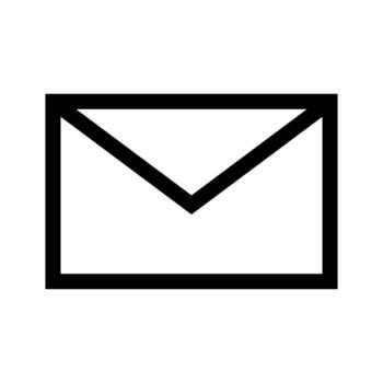 A simple line icon of a mail envelope, representing email or messages. vector