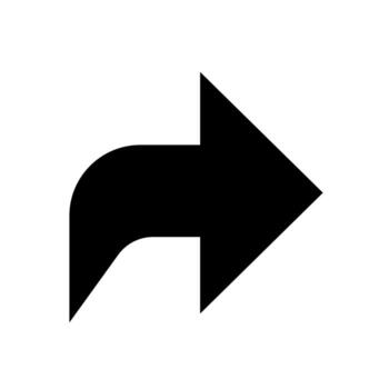 A solid icon of a curved arrow pointing left, signifying a back arrow or undo action. vector