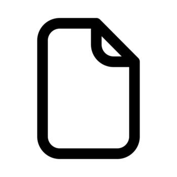 un estilo de línea icono de un soltero página o papel, simbolizando archivos, informes, o texto. vector