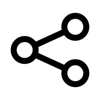 A line-style icon of connected nodes, symbolizing sharing, networking, or connection. vector