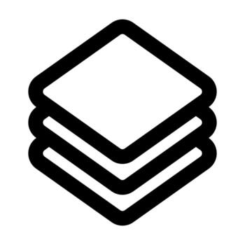 A line-style icon of multiple stacked documents, symbolizing archives or databases. vector