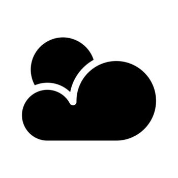 A solid-style icon of a cloud, symbolizing cloud computing, storage, or weather. vector
