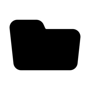 A solid-style icon of an opened file holder, symbolizing access and retrieval. vector