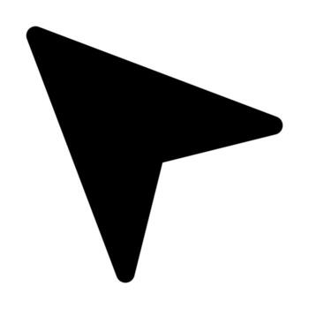 un estilo sólido icono de un ratón puntero, simbolizando selección, hacer clic, o navegación. vector