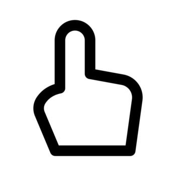 A line-style icon of a hand with the index finger pointing up, symbolizing selection or action. vector