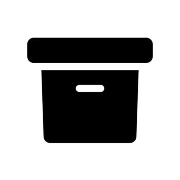 A solid-style icon of a file box, symbolizing archiving, storage, or backups. vector