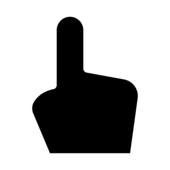 A solid-style icon of a hand with the index finger pointing up, symbolizing selection or action. vector