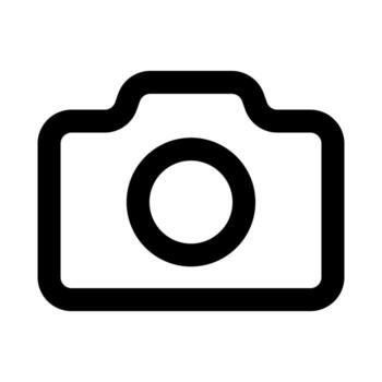 A line-style icon of a camera, symbolizing photo, , or image capture. vector