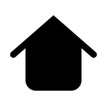 A solid-style icon of a simple house, representing the starting point or main page. vector
