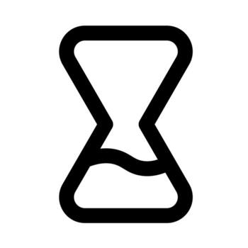 A line-style icon of an hourglass, symbolizing wait, processing, or elapsed time. vector