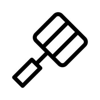 A simple line icon of a flat cake spatula or icing spreader. vector