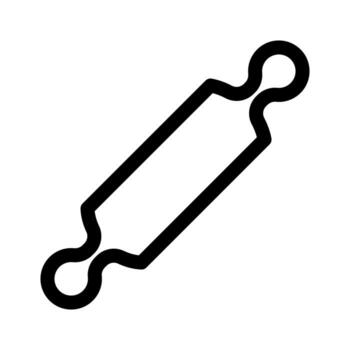 An outline icon of a rolling pin for flattening dough. vector