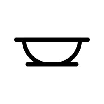 A simple line icon of a generic small bowl or side dish. vector