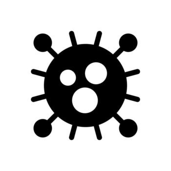 un lleno gráfico representando un estilizado virus o patógeno estructura. vector