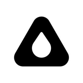 A filled graphic of a triangle with an exclamation mark, indicating a chemical warning. vector