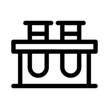 un lineal gráfico representando dos matraces en un pararse, simbolizando pruebas herramientas. vector