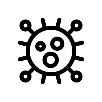 un lineal gráfico representando un estilizado virus o patógeno estructura. vector