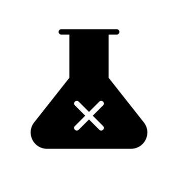 A solid icon of a conical Erlenmeyer flask for mixing and heating. vector