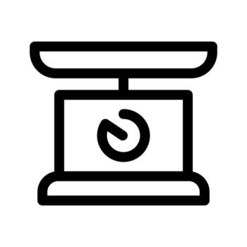An outline icon of a digital science scale or precision balance. vector