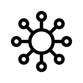 A simple line icon of a biological cell or microorganism. vector