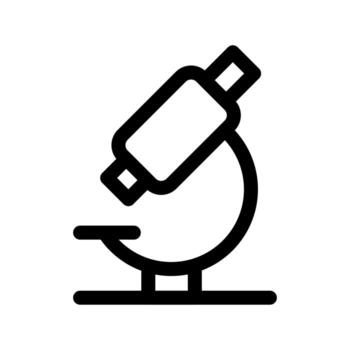 un lineal gráfico representando un laboratorio microscopio para visita minúsculo objetos. vector