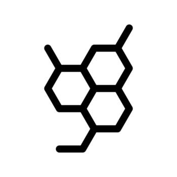 A simple line icon of bonded atoms, representing a chemical structure or molecule. vector