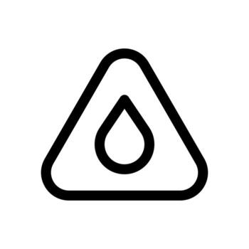 A linear graphic of a triangle with an exclamation mark, indicating a chemical warning. vector