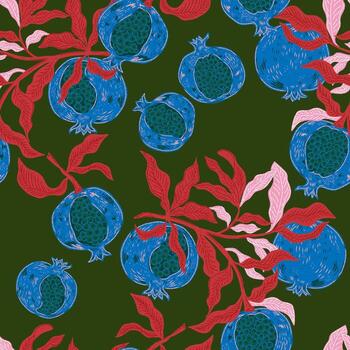 pomegranate fabric by custom vector