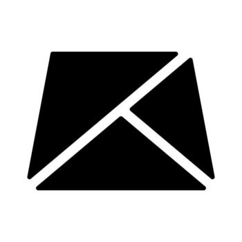 A simple filled icon of a generic folded map or cartography. vector