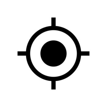 A second simple filled icon of a circular position marker. vector