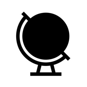 A solid icon of the globe representing world map or global navigation. vector