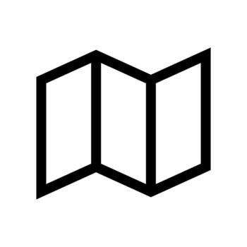 A line icon representing multiple layered maps or folded paper navigation. vector