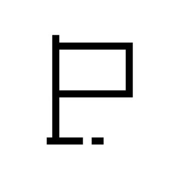 A fourth simple line icon of a generic small flag. vector