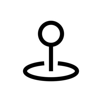A simple line icon of a basic location point or marker dot. vector