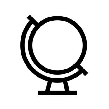 un contorno icono de el globo representando mundo mapa o global navegación. vector