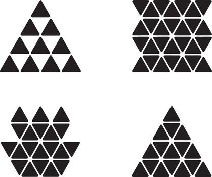 Triangular Patterns Grouping Silhouette on Transparent Backdrop vector