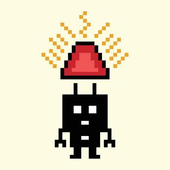 Arte de robótico juguete robot ingeniero decoración máquina ai 8 bits. vector