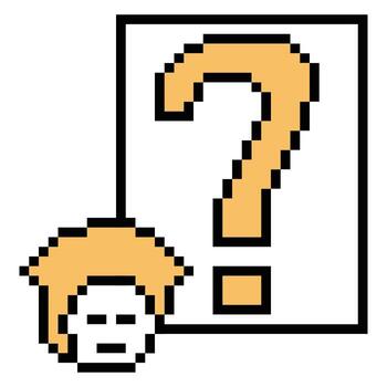 Design question answer of boy man male face with question mark quiz. vector