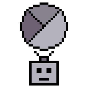 8 bit pixel machine robot chat bot ai minimal design decor art. vector