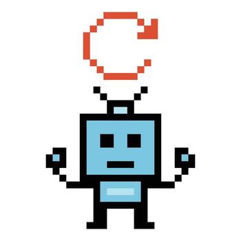 Design of robot chat bot ai minimal design decor 8bit game art. vector