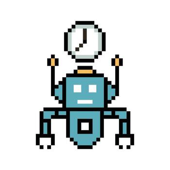 8 poco de charla larva del moscardón robótico juguete robot ingeniero máquina ai fábrica. vector