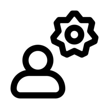 cuenta ajuste seguro y personalizable moderno contorno para usuario administración vector